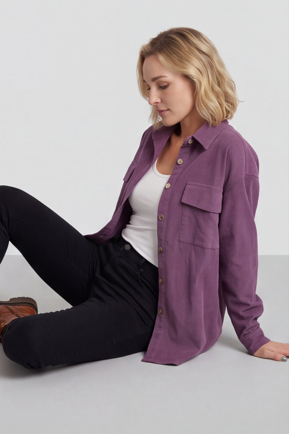 Tonya Needlecord Jacket Mauve – image 2 of 6