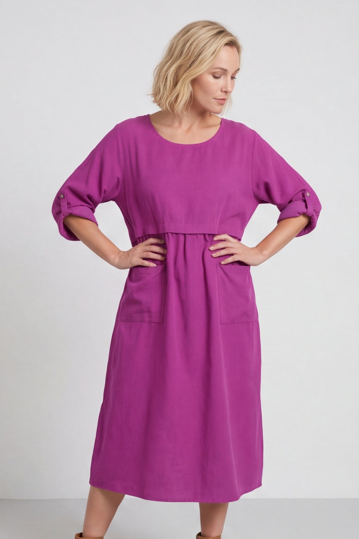 Etta Needlecord Dress Berry – image 2 of 5