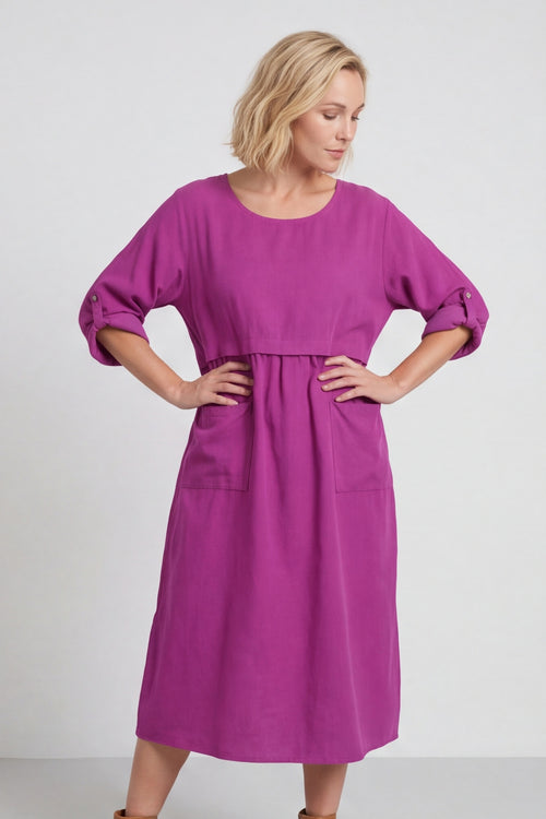 Etta Needlecord Dress Berry – image 2 of 5