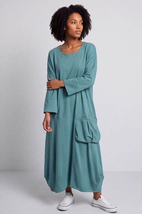 Sharon Pocket Cotton Dress Jade Green – image 2 of 3