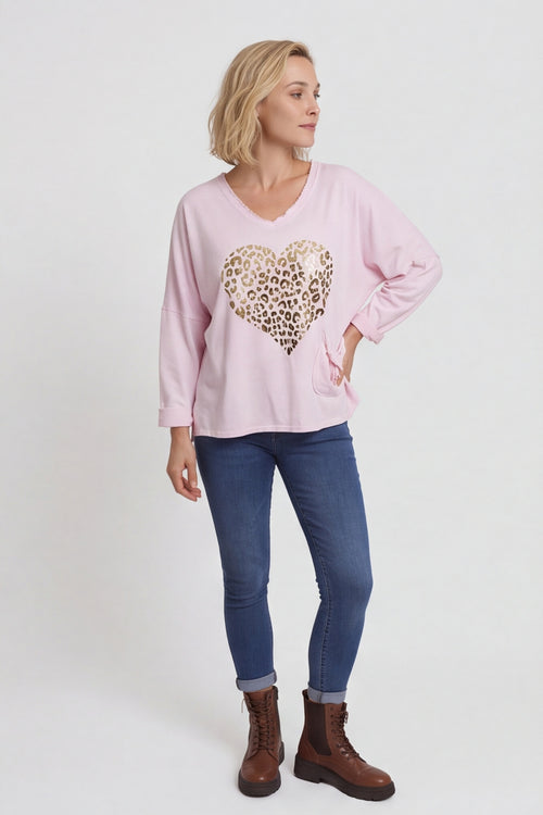 Cherie Heart Cotton Top Pink – image 2 of 5
