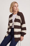 Kennedy Stripe Knitted Cardigan Cocoa – image 2 of 6