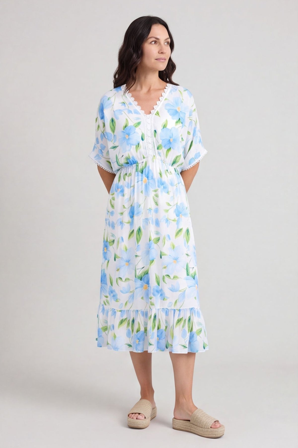 Amyla Floral Print Dress Light Blue – image 2 of 6