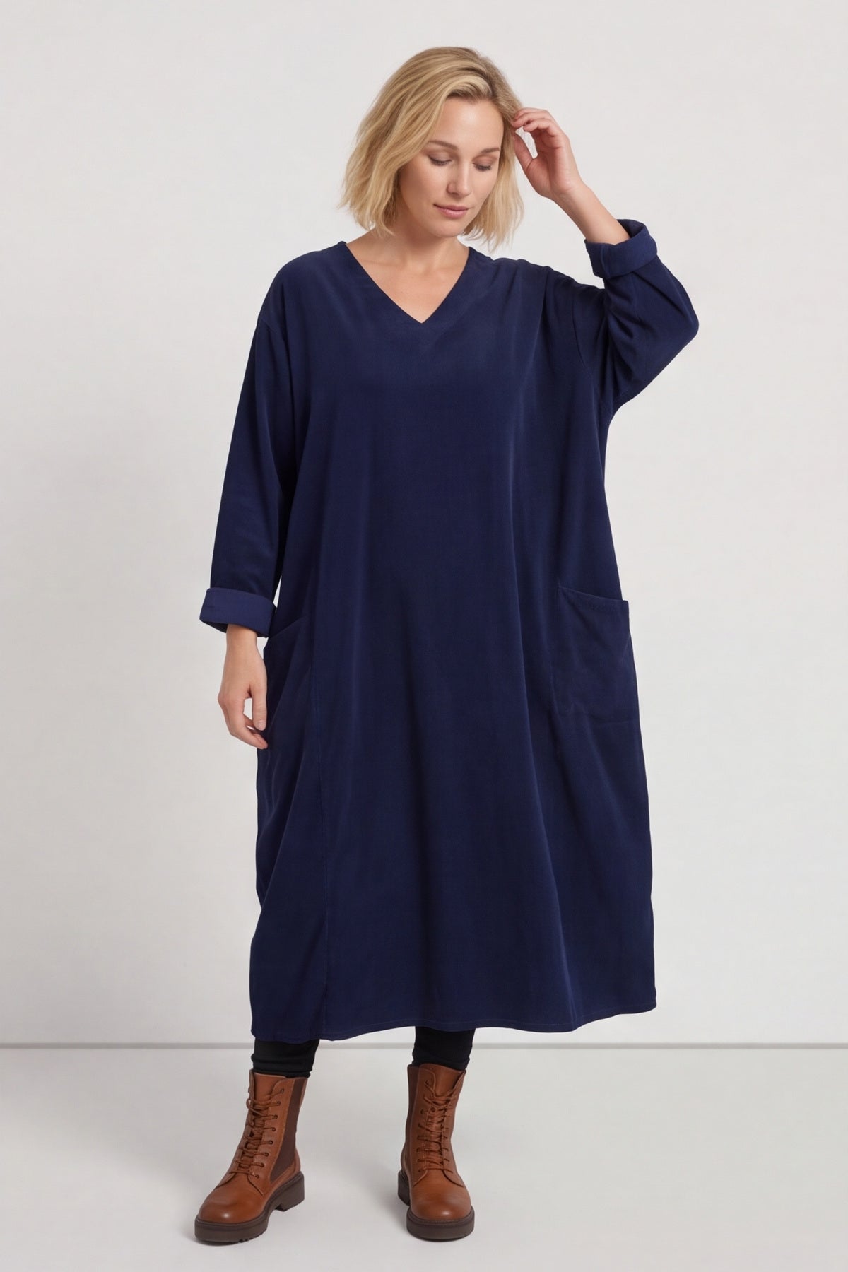Cerys Cord Pocket Dress Navy – image 2 of 6