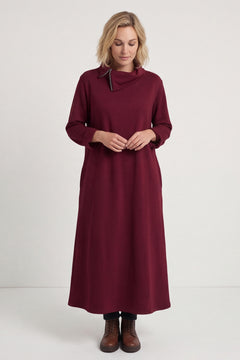 Wanda Zip Polo Cotton Dress Wine – image 2 of 6