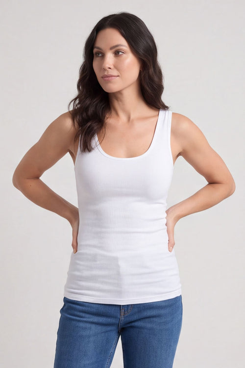Only Basic Long Tank Top White – image 1 of 5