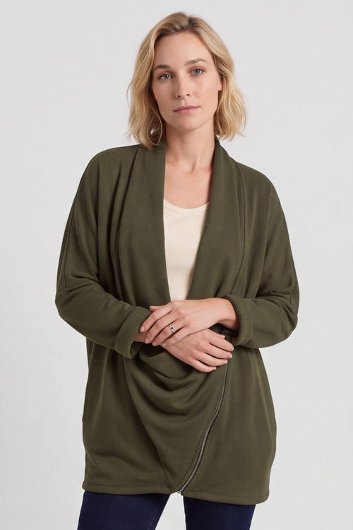 Floella Zip Cotton Jacket Khaki – image 2 of 6