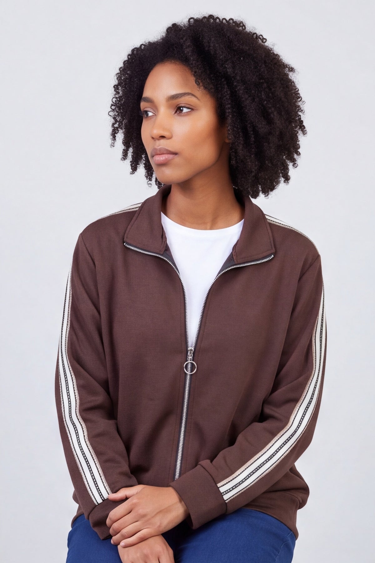 Safiya Zip Jacket Cocoa – image 2 of 6