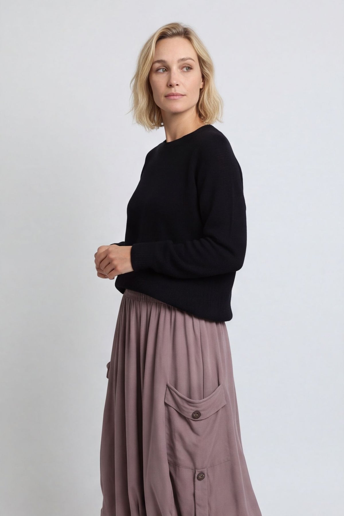 Lavone Cotton Skirt Mauve – image 2 of 5