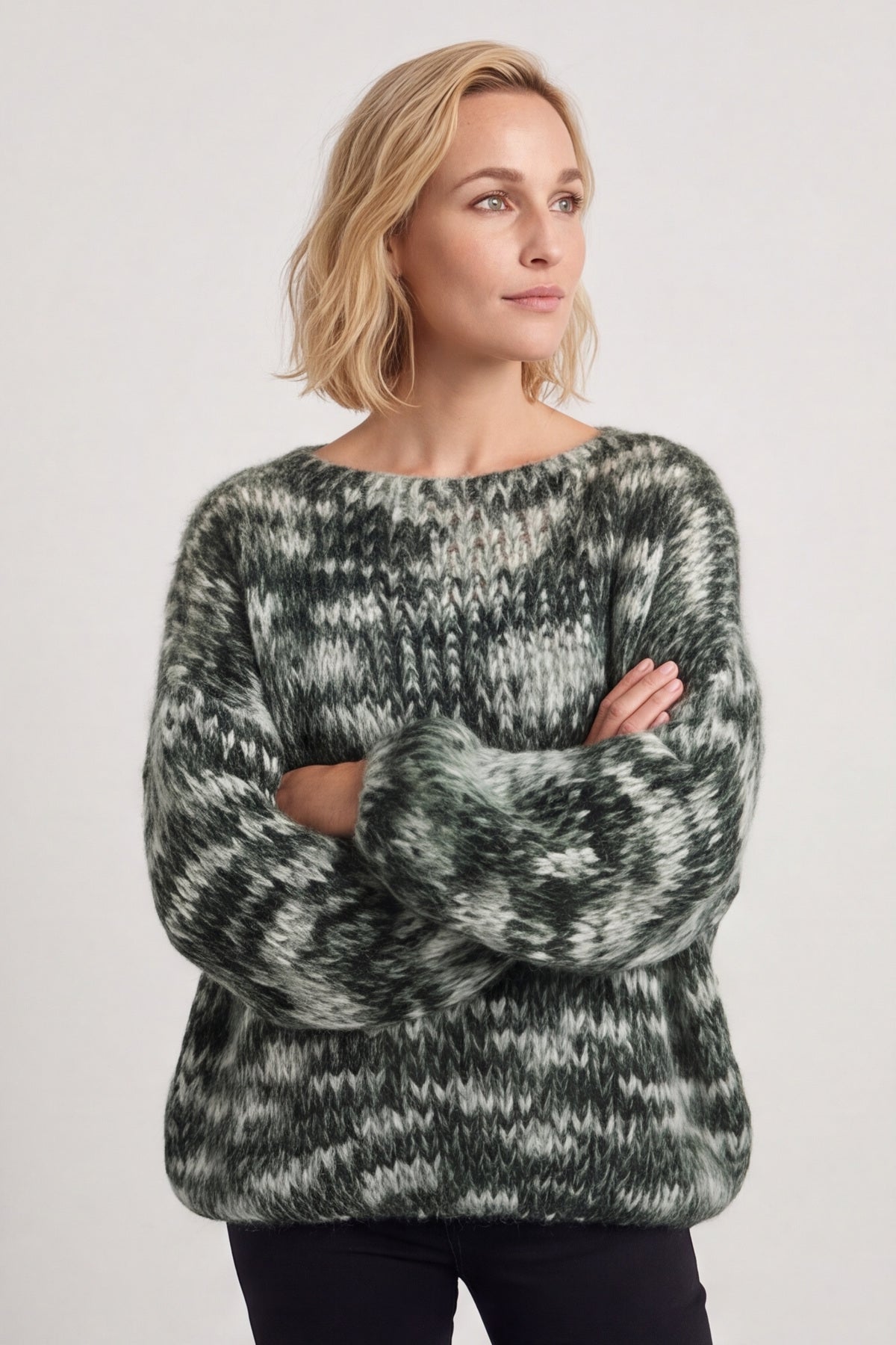 Leatrice Knitted Jumper Bottle Green – image 2 of 5