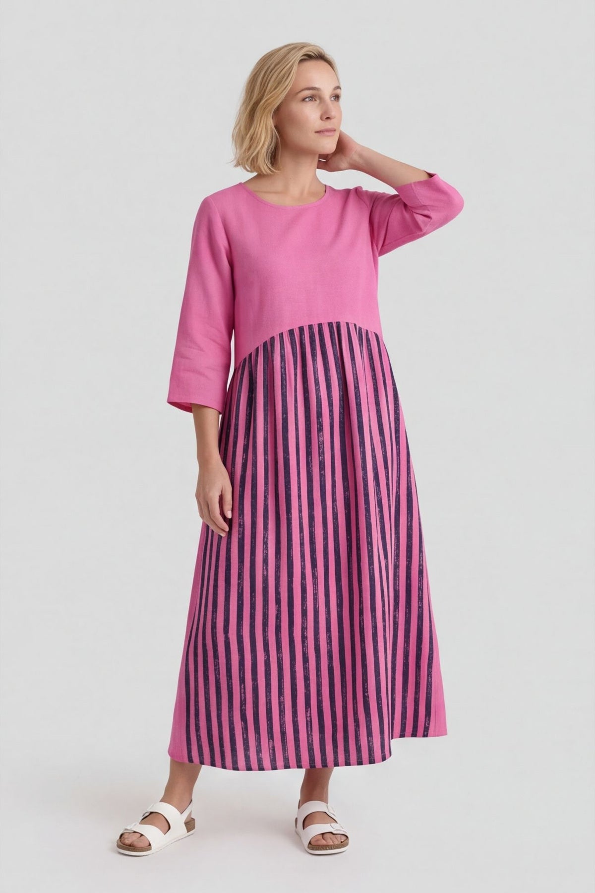 Maia Stripe Linen Dress – image 2 of 6