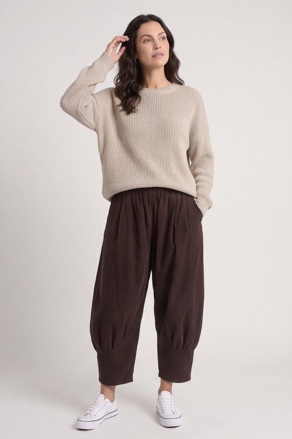 Olwen Needlecord Trousers Cocoa – image 1 of 5