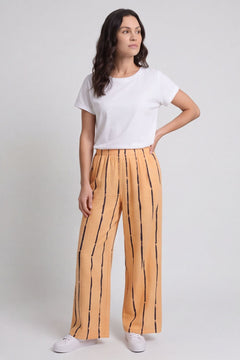 Chelle Stripe Linen Trousers Orange – image 1 of 5