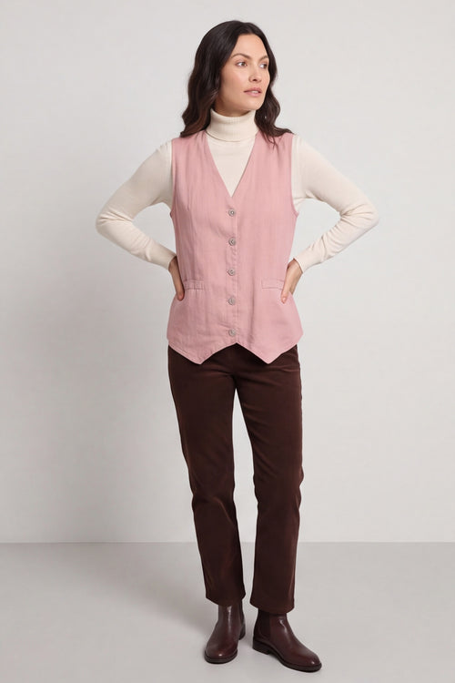 Maryam Linen Waistcoat Pink – image 2 of 6