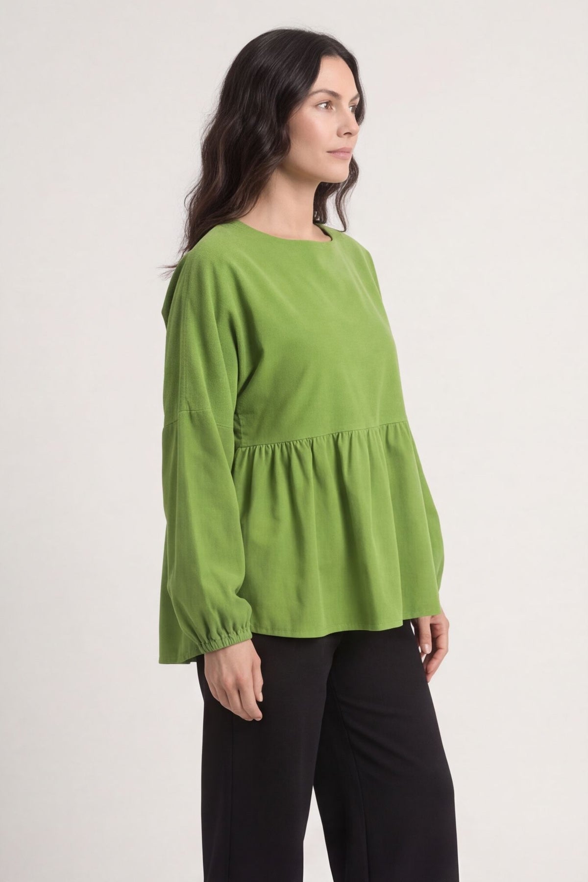 Geraldine Needlecord Top Green – image 2 of 5