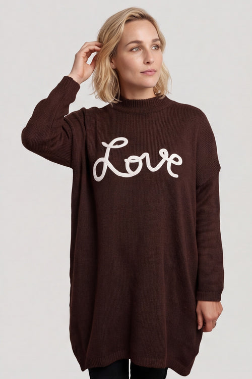 Love Knitted Jumper Dress Cocoa – image 2 of 6