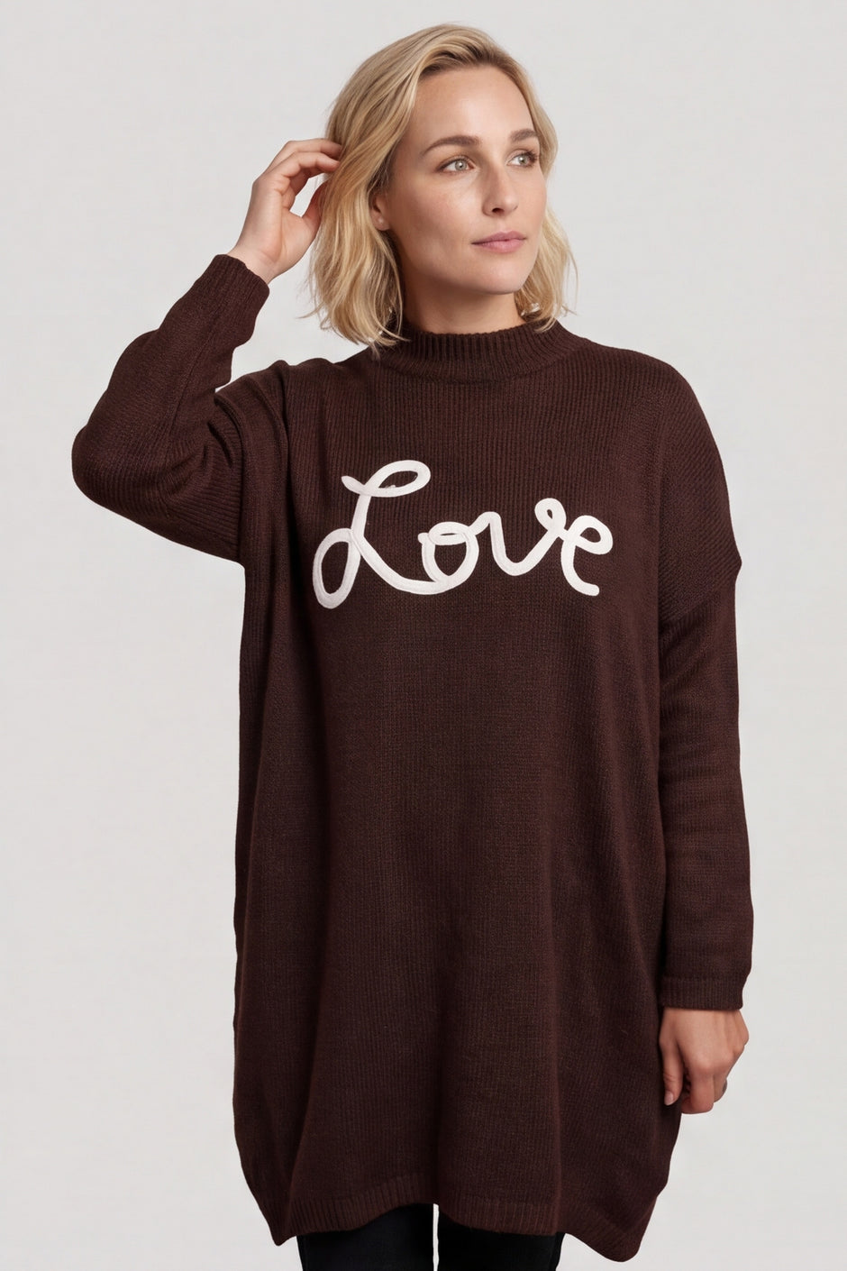 Love Knitted Jumper Dress Cocoa – image 2 of 6
