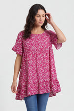 Pamber Ditsy Print Tunic Fuchsia Fuchsia - Pamber Ditsy Print Tunic Fuchsia – image 2 of 5