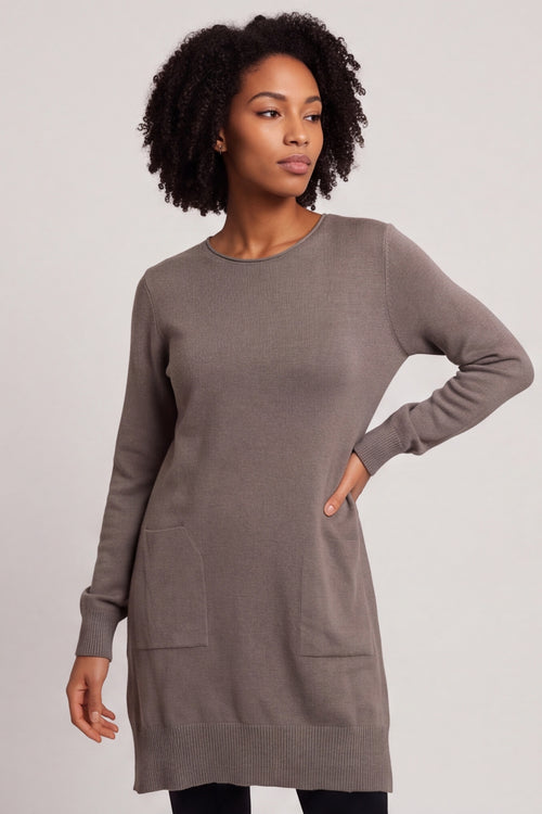 Elisa Pocket Knitted Tunic Mocha – image 2 of 6