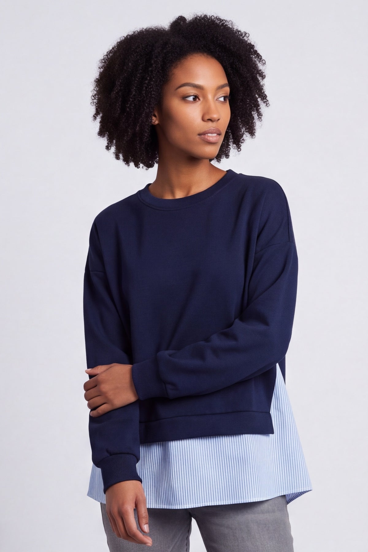 Gail Layer Detail Top Navy – image 2 of 6