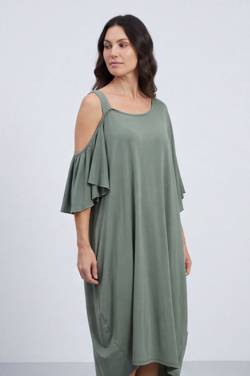 Dionne Dress Khaki – image 2 of 6