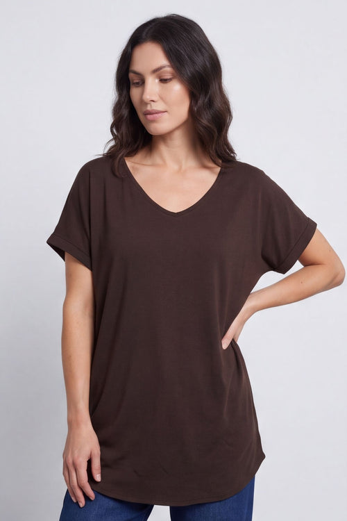 Porthcurno Tie Back Cotton Top Cocoa – image 2 of 5