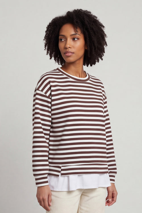 Capricia Stripe Top Cocoa – image 2 of 4