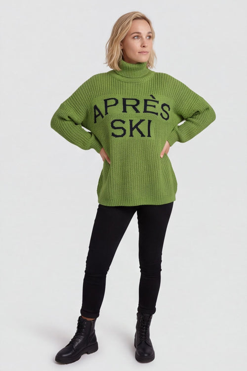 Apres Ski Polo Neck Jumper Olive – image 2 of 5