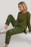 Lilah Print Cotton Trousers Olive – image 2 of 3