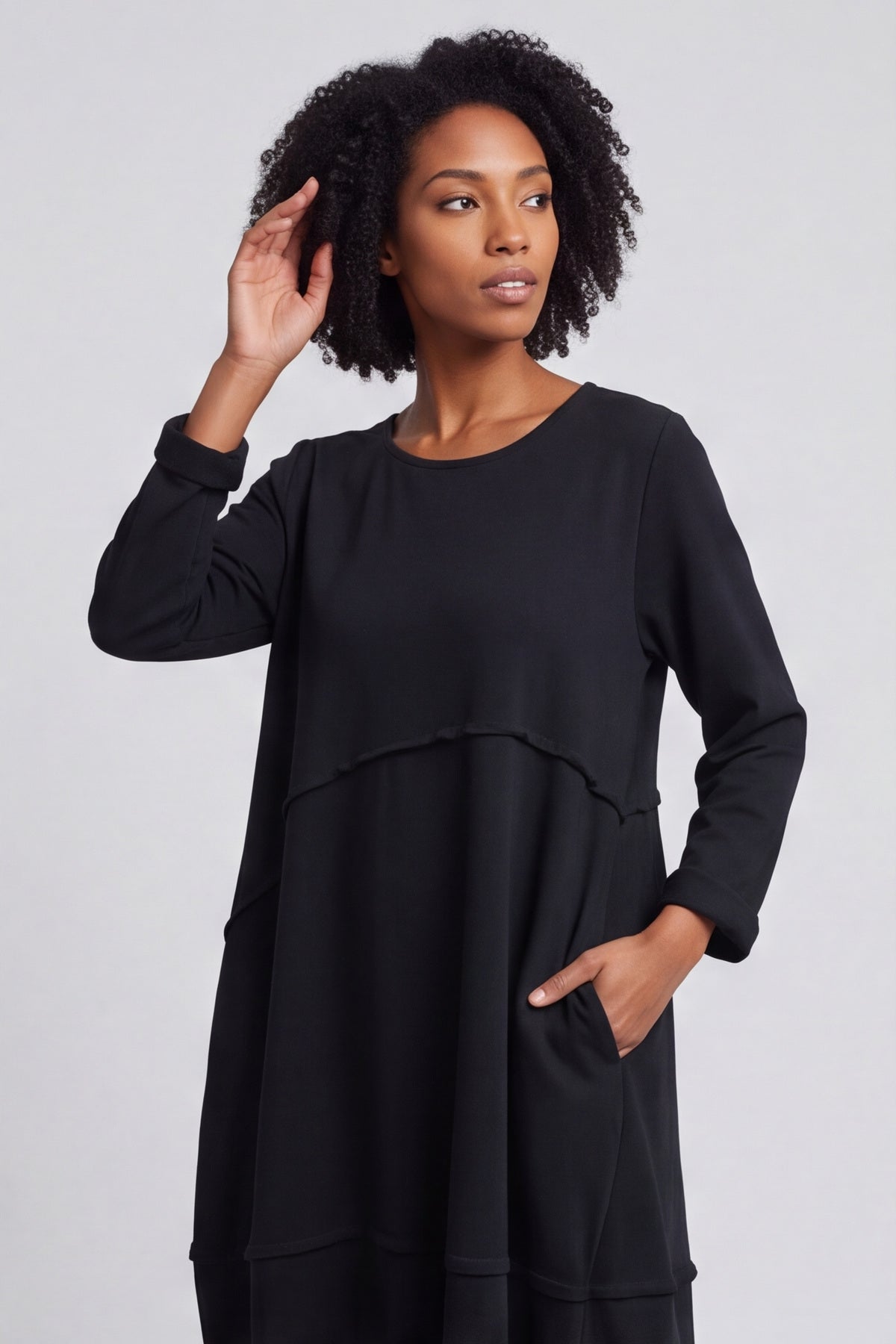 Minnie Seam Detail Cotton Tunic Black – image 2 of 6