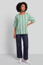 Kalia Stripe Linen Top Green – image 1 of 4