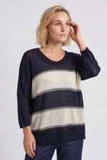Davena Stripe Knit Top Navy Navy - Davena Stripe Knit Top Navy – image 2 of 5