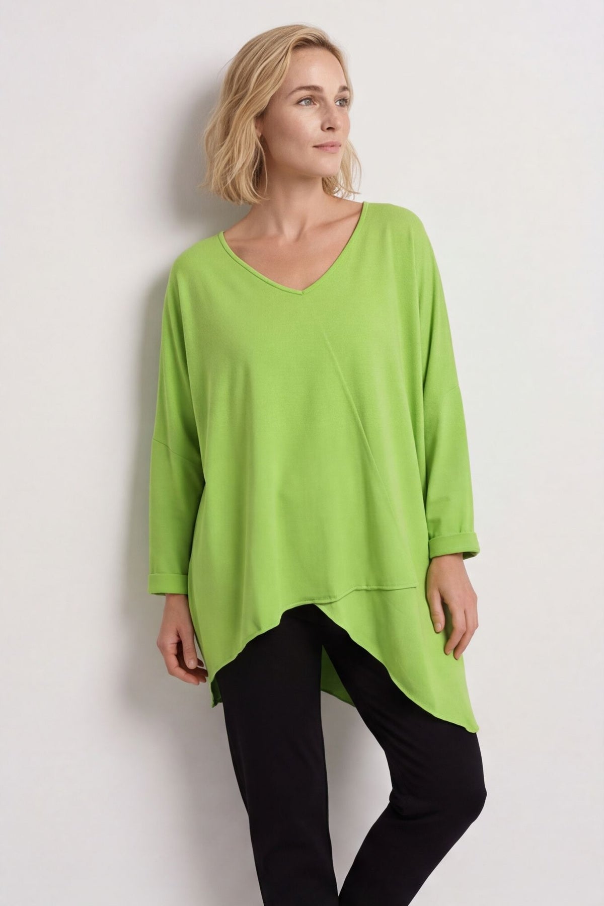 Jodie Dip Side Cotton Top Lime – image 2 of 6