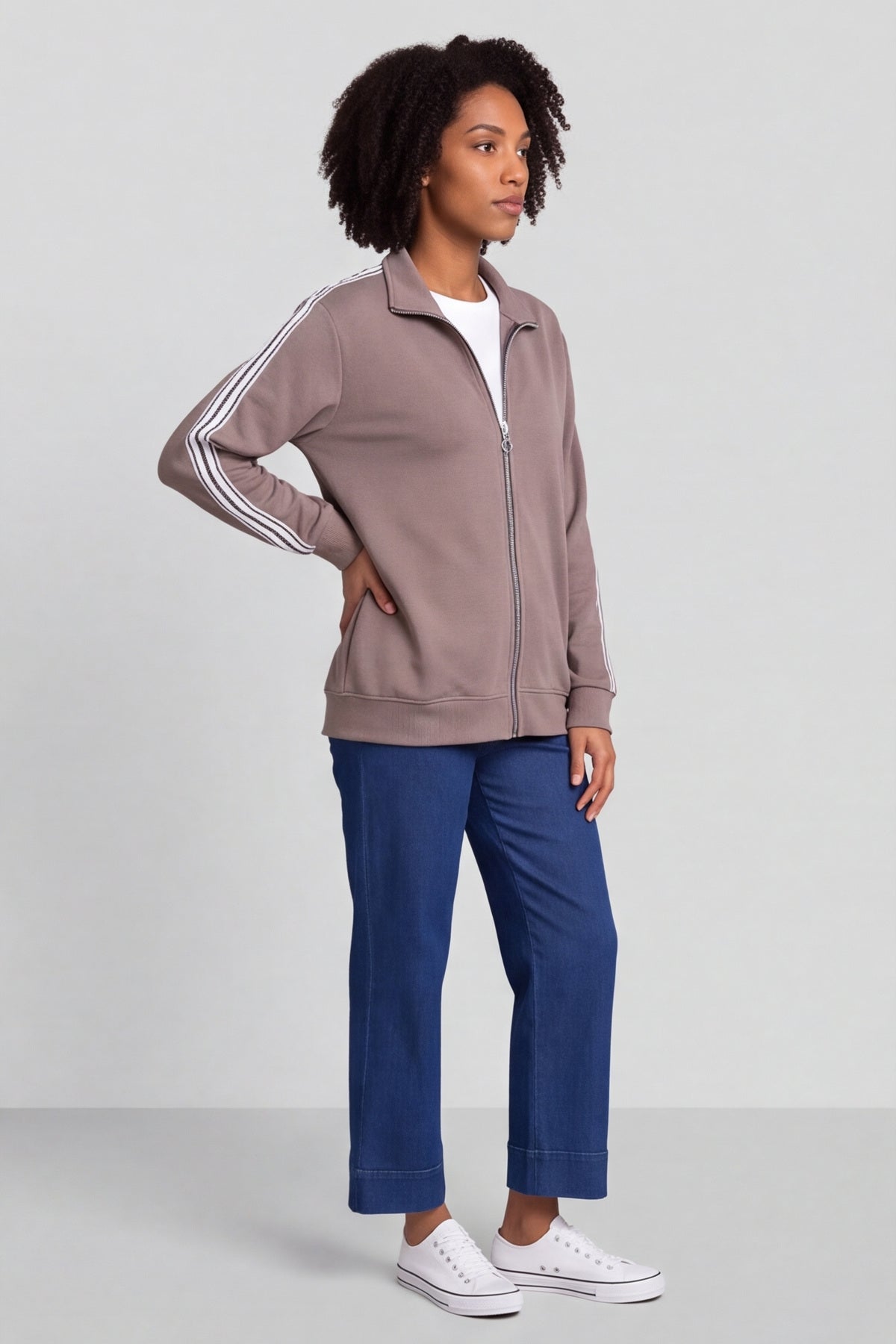 Safiya Zip Jacket Mocha – image 2 of 5