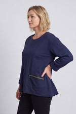 Laurissa Cotton Top Navy Navy - Laurissa Cotton Top Navy – image 1 of 4
