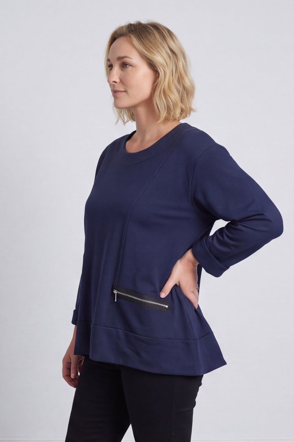 Laurissa Cotton Top Navy – image 1 of 4