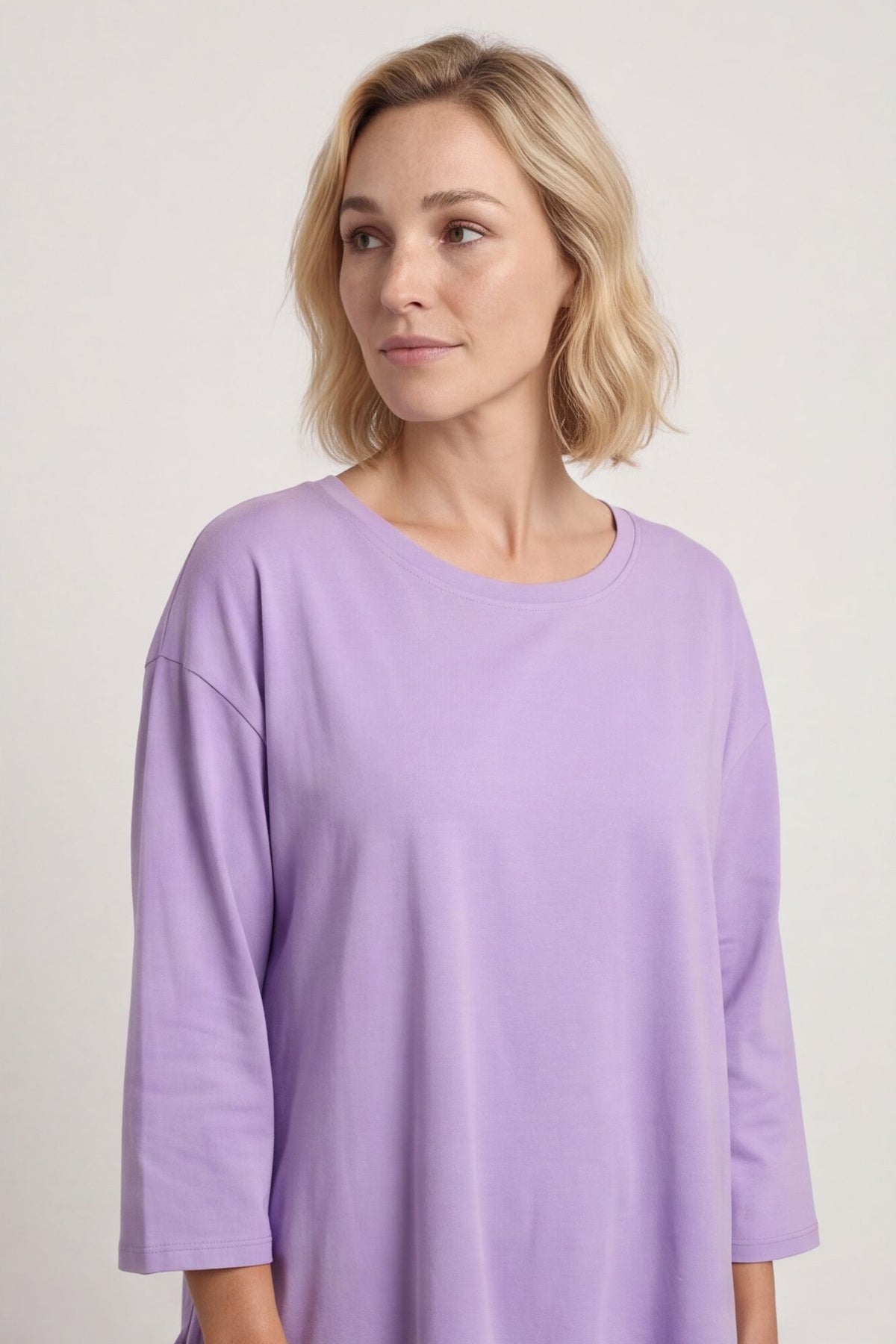 Carey Frill Cotton Top Lilac – image 1 of 3