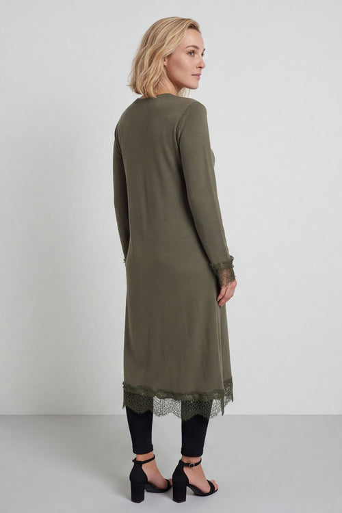 Merinda Lace Detail Dress Khaki – image 2 of 6