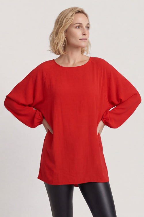 Salina Long Sleeve Top Red – image 2 of 5