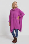 Posy Cowl Oversized Cotton Top Magenta – image 2 of 6