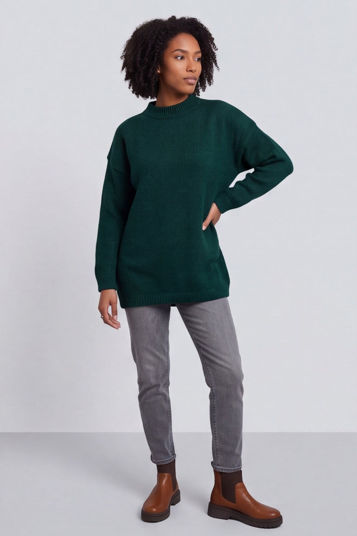 Elaine Knitted Jumper Bottle Green – image 2 of 6