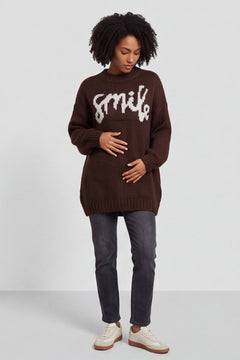 Smile Knitted Jumper Cocoa – image 1 of 4