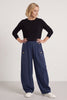 Clarisse Button Pocket Linen Trousers Navy – image 2 of 6