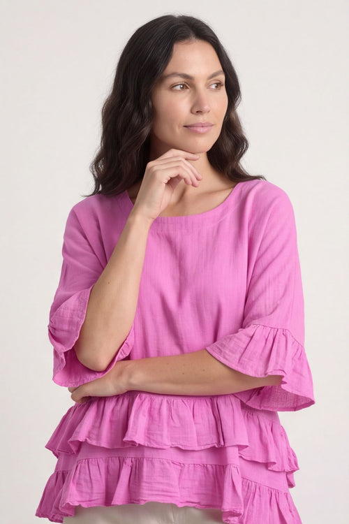 Allena Frill Top Fuchsia – image 2 of 6