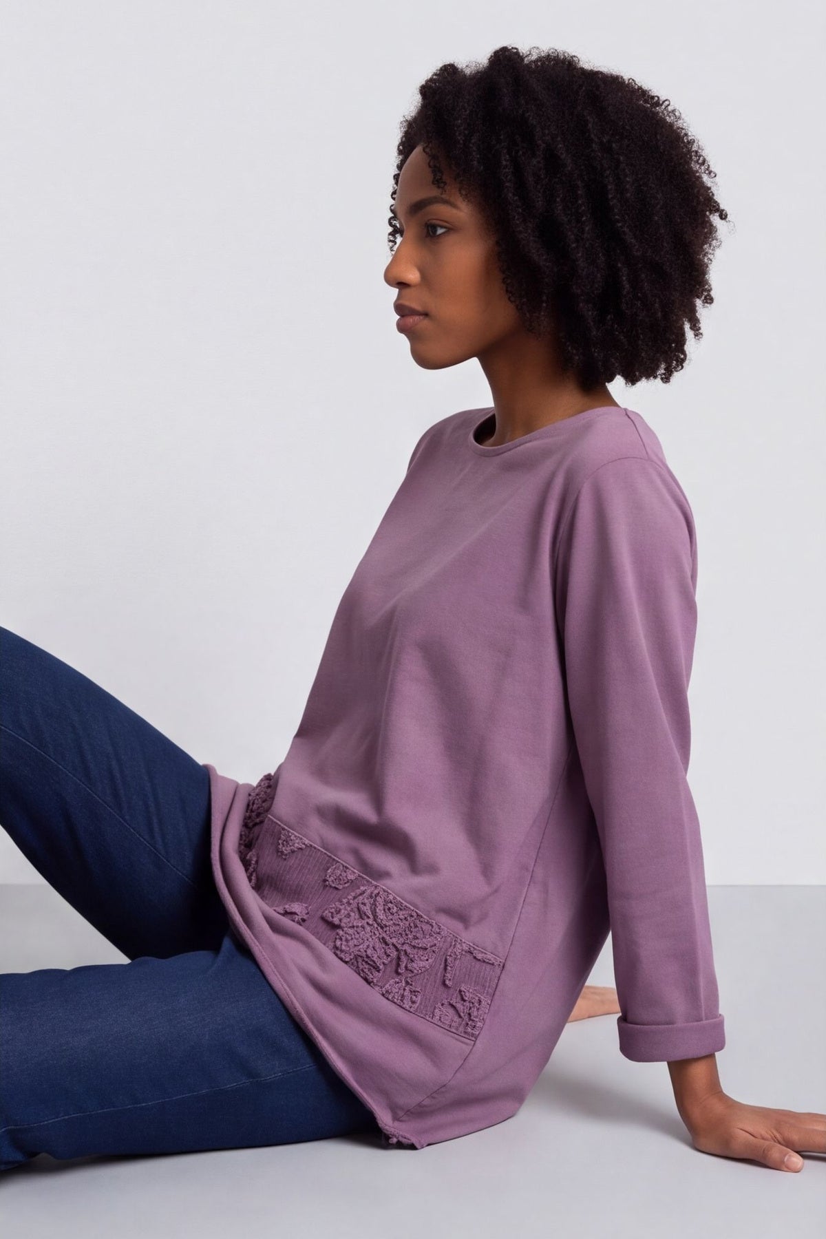 Liana Cord Band Cotton Top Purple – image 2 of 5