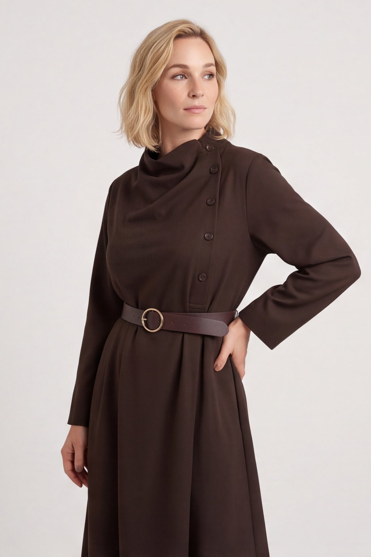 Eudora Belted Dress Cocoa – image 2 of 6