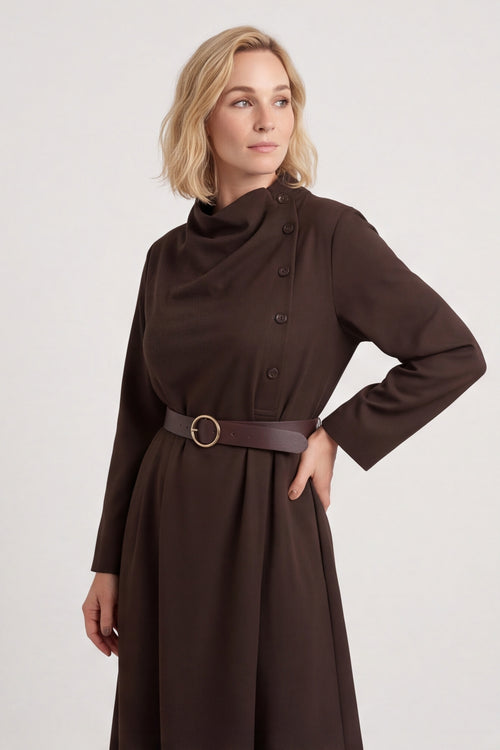 Eudora Belted Dress Cocoa – image 2 of 6