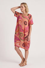 Aurora Leaf Linen Shift Dress Light Orange - Aurora Leaf Linen Shift Dress – image 1 of 5