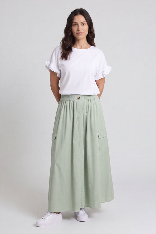 Myrna Cotton Skirt Sage Green – image 2 of 3