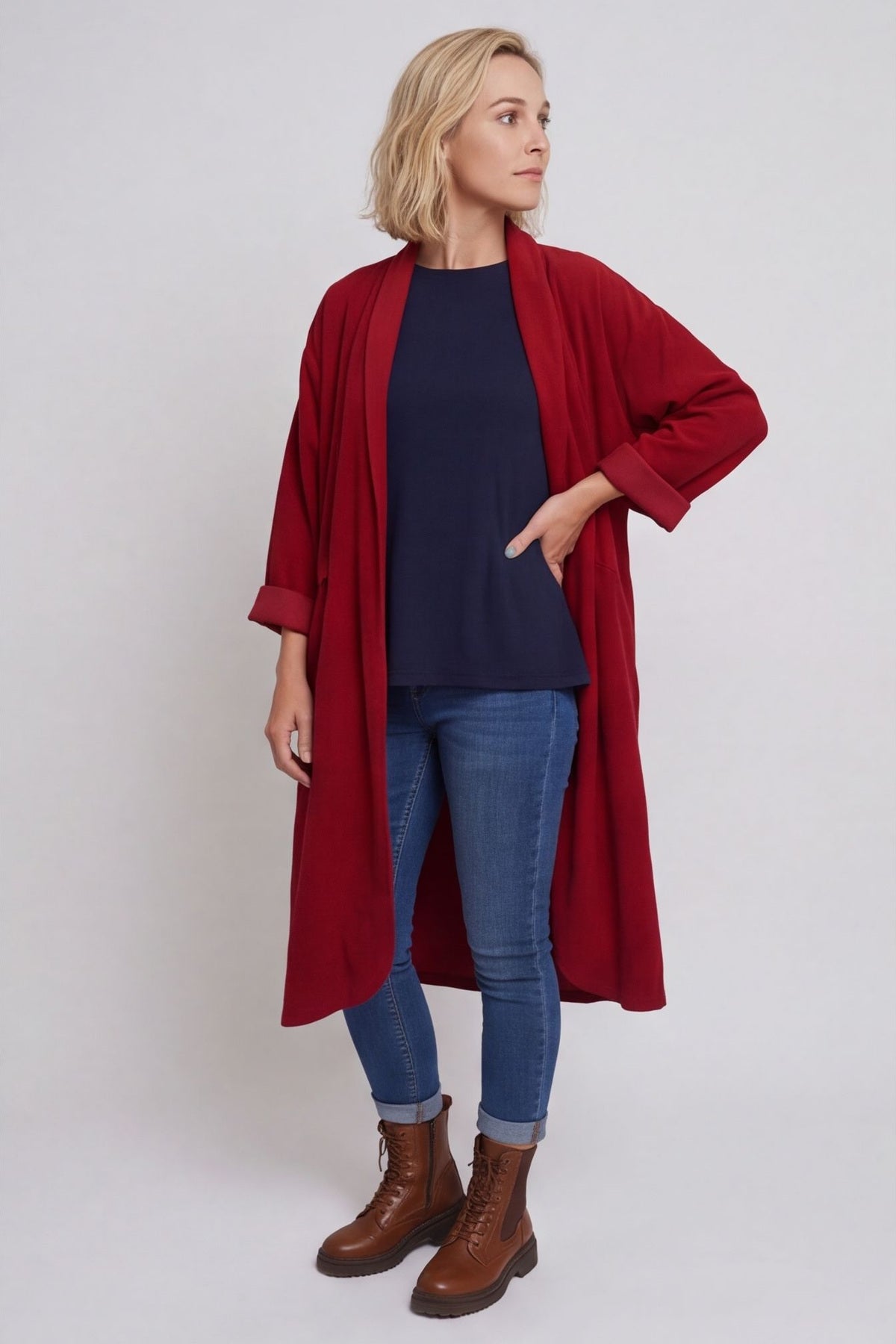 Kapri Needlecord Jacket Wine – image 2 of 6